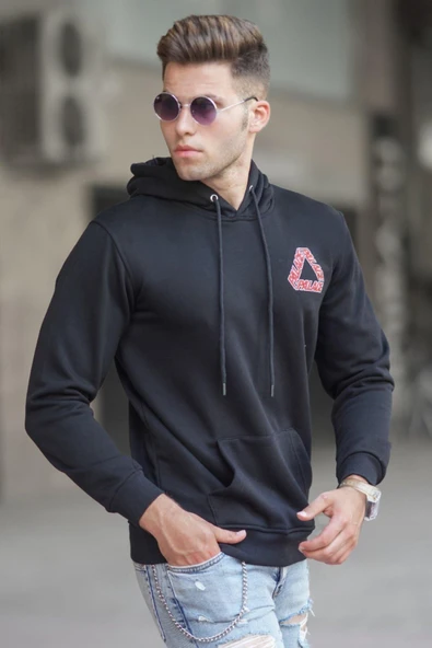 Madmext Siyah Baskılı Sweatshirt 5303,Siyah M