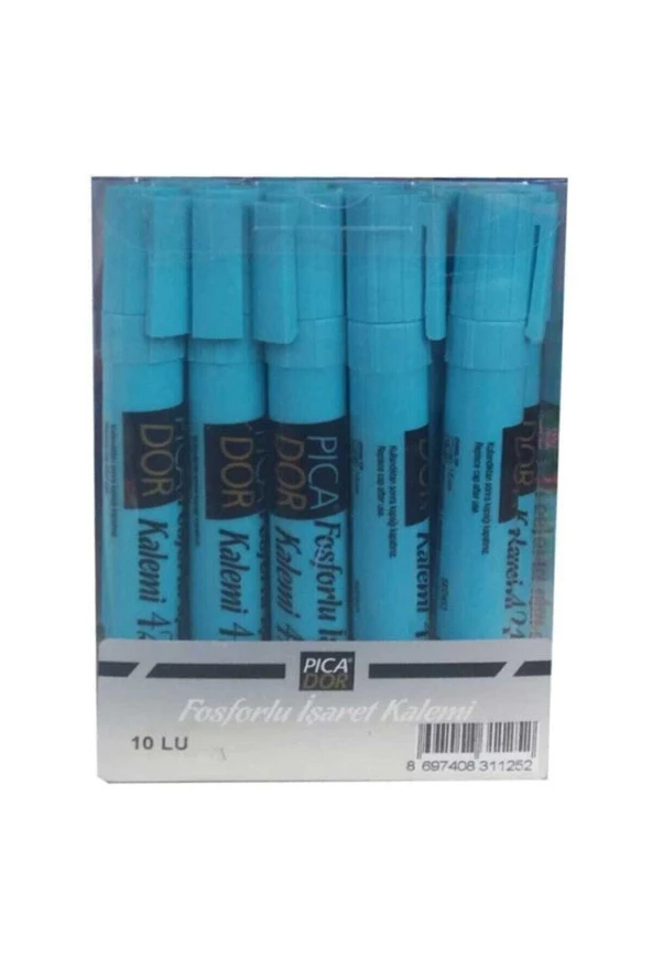 Picador Doldurulabilir Kalem Tipi Fosforlu Kalem Pastel Mavi (10 Lu Paket) ürün görseli 1