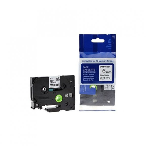 Brother P-Touch Muadili Beyaz Etiket 6 Mm Tze-Tape Aze211 ürün görseli 1