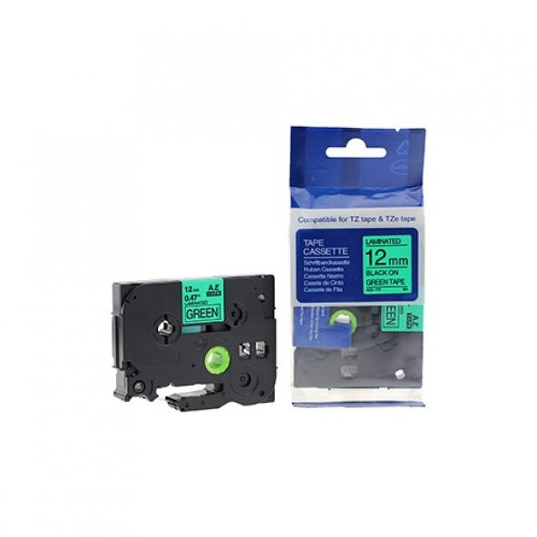 Brother P-Touch Muadili Yeşil Etiket 12 Mm Tze-Tape Aze731 ürün görseli 1