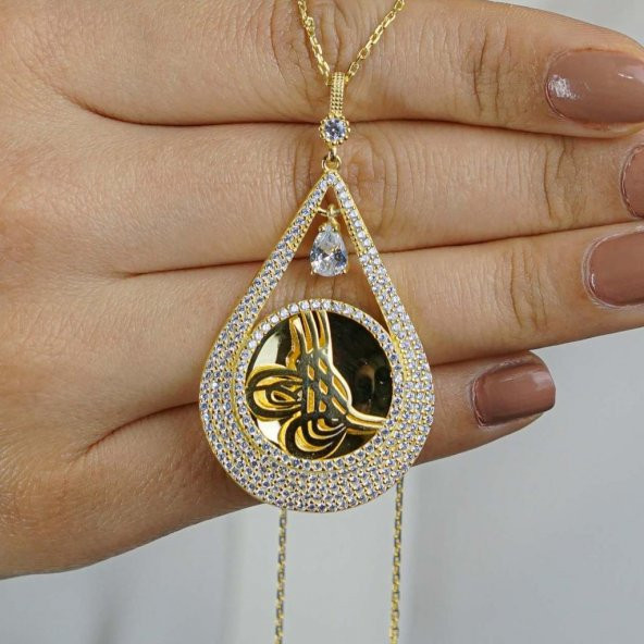 Damla Model Altın Kaplamalı 925 Ayar Gümüş Kolye 60 CM ürün görseli 1
