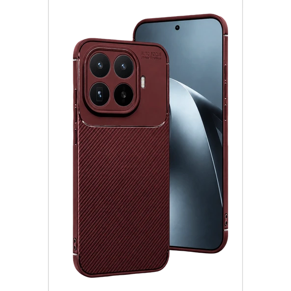 Mi 17T Pro Auto Focus Karbon Kapak - Bordo