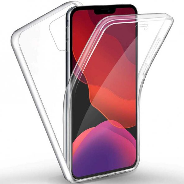 iPhone 12 Kılıf 360 Tam Koruma Şeffaf Silikon ürün görseli 1