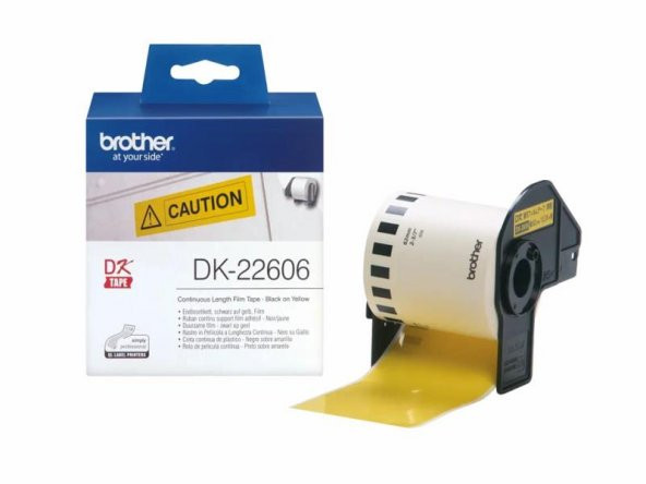 BROTHER P-Touch DK-22606 DAYANIKLI SÜREKLI FILM YÜZEYLI SARI ETIKET (62mm x 15, 24m) ürün görseli 1