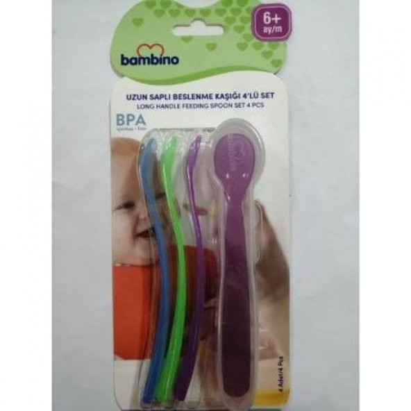 Bambino Uzun Saplı Beslenme Kaşığı 4lü Set ürün görseli 1