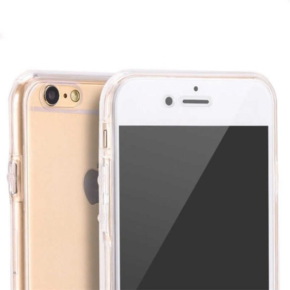 iPhone 7 Kılıf 360 Tam Koruma Şeffaf Silikon - Resim 6
