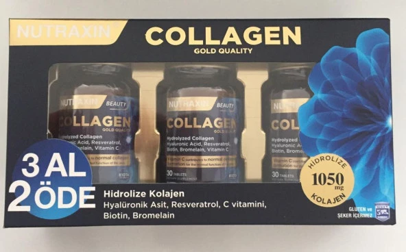 Nutraxin Collagen Beauty Gold Collagen 30 Tablet (3 Al 2 Öde) 8680512631392 ürün görseli 1
