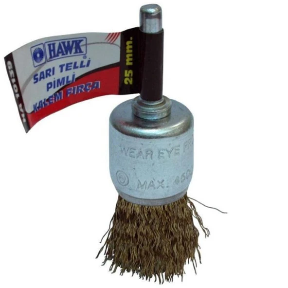 Hawk 10137 Sarı Telli Pimli Daire Fırça 30mm ürün görseli 1