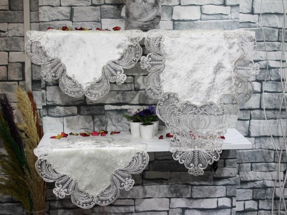 Çeyiz Diyarı Yasemin 3 Parça Yatak Odası Takımı Krem Gümüş ürün görseli 1
