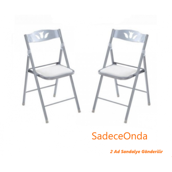 Mutfak Katlanır Sandalye 2 Ad Krem Deri ürün görseli 1