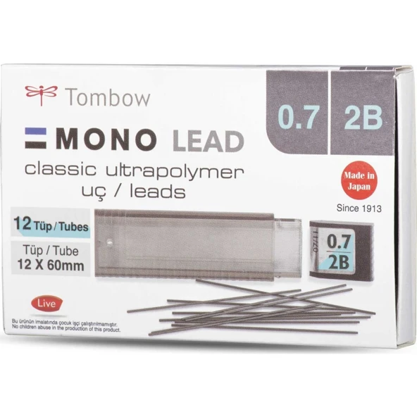 Tombow Mono Lead 0.7mm 2B Min (Uç) 12'li Kutu ürün görseli 1