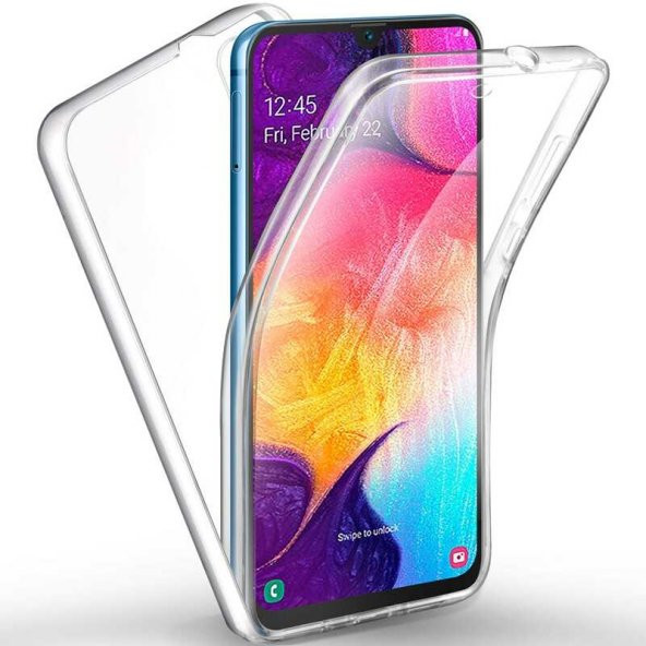 Galaxy A50 Kılıf 360 Tam Koruma Şeffaf Silikon ürün görseli 1