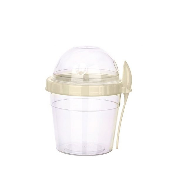 Hazneli Kaşıklı Yoğurt ve Mama Saklama Kabı 500 ml ürün görseli 1