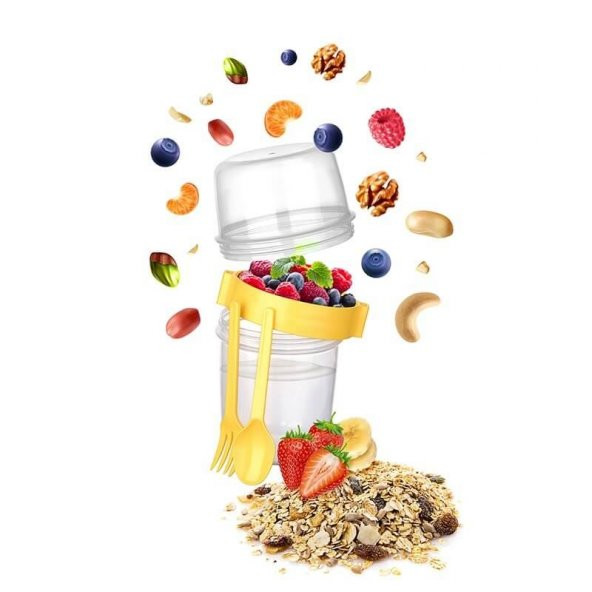 Hazneli Müsli ve Mama Saklama Kabı 1100 ml ürün görseli 1