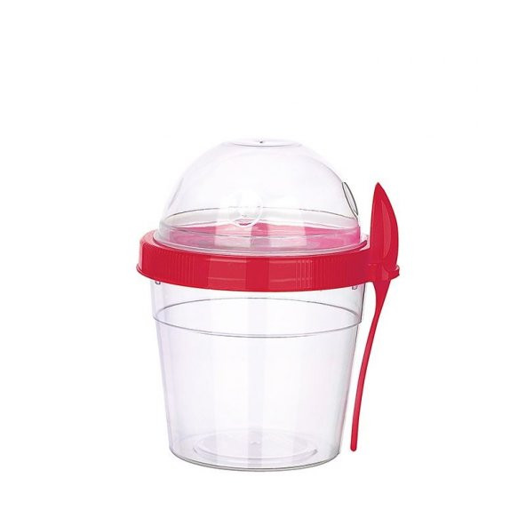 Hazneli Kaşıklı Yoğurt ve Mama Saklama Kabı 500 ml ürün görseli 1