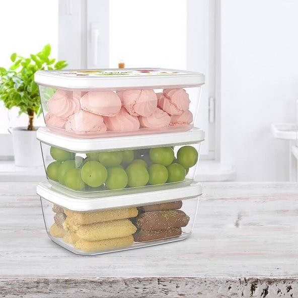 Saklama Kabı 3 lü Set 1200 ml - Resim 2