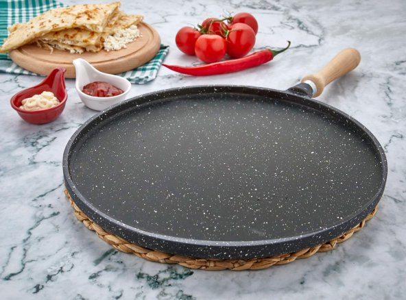 Döküm Çift Taraflı Yuvarlak Izgara Tava ürün görseli 1