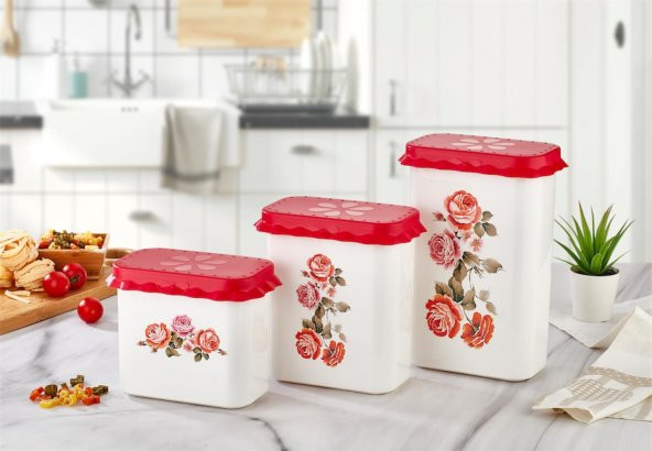 Çiçekli Erzak Kabı 1,7 Lt - Resim 2