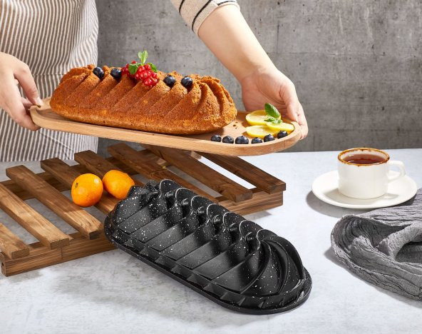 Ebru Granit Döküm Kek Kalıbı 33 cm ürün görseli 1