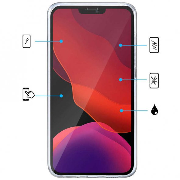 iPhone 12 Pro Max Kılıf 360 Tam Koruma Şeffaf Silikon - Resim 7
