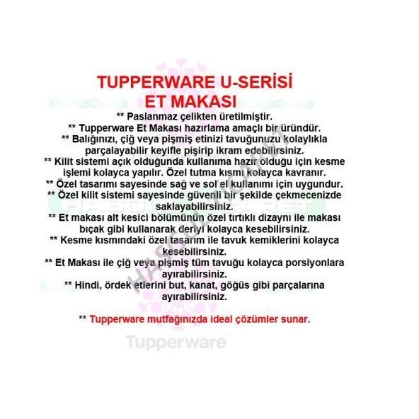 Tupperware U-SERİSİ ET MAKASI M66 HSGL - Resim 3