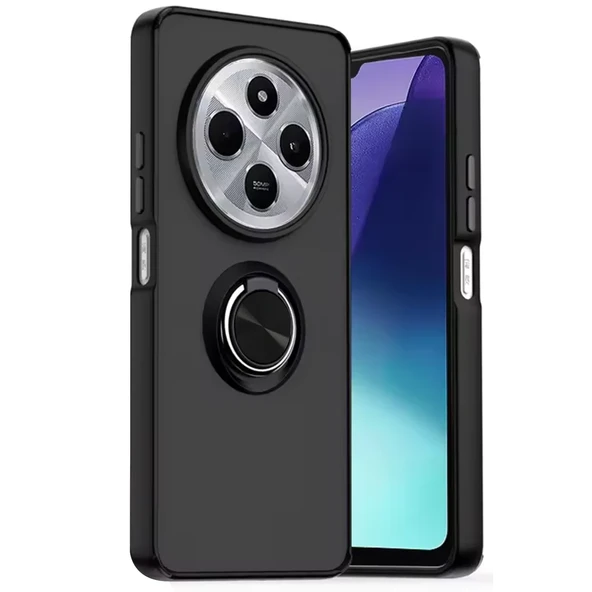 Redmi 14C Kılıf Montreal Yüzüklü Silikon Kapak - Siyah