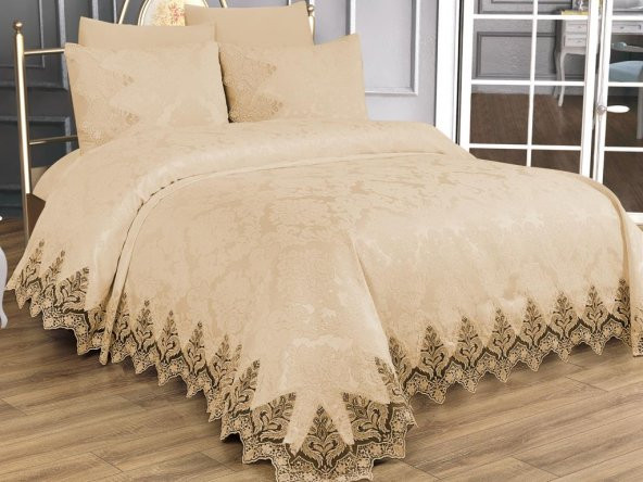 Çeyiz Diyarı Ivory Çift Kişilik Pike Takımı Bej ürün görseli 1