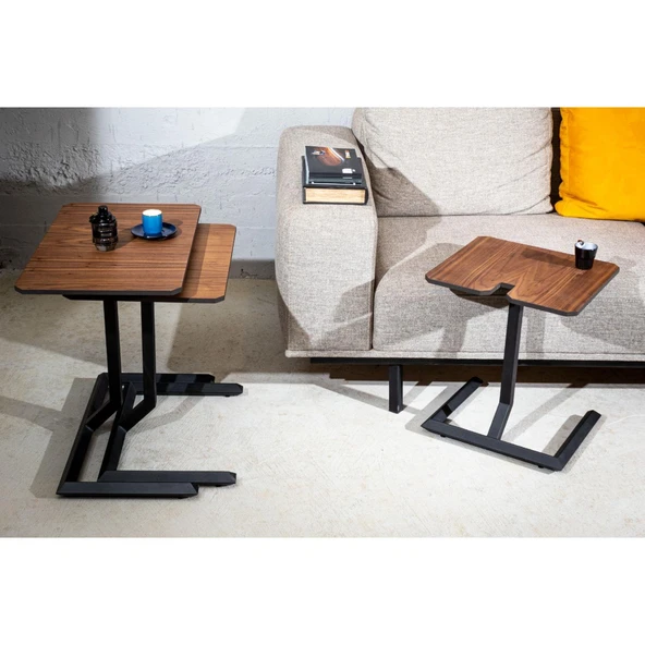Trigon Servis Sehpa | Ceviz Zigon Sehpa - Resim 4
