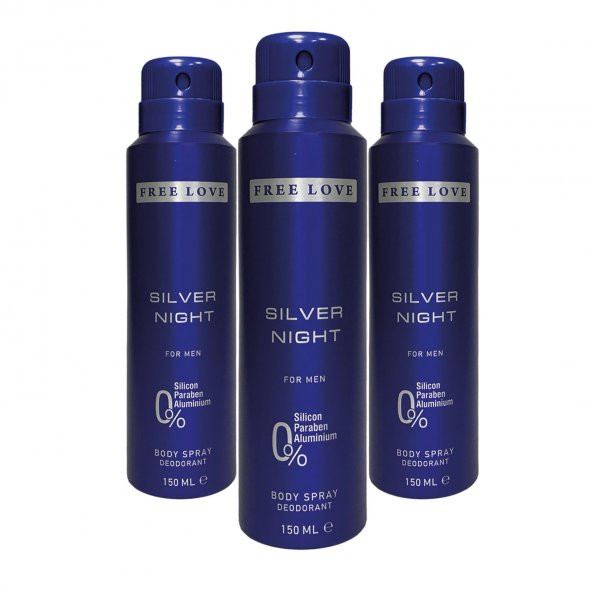 Free Love Silver Night Erkek Deodorant 150 ml 3 Adet ürün görseli 1