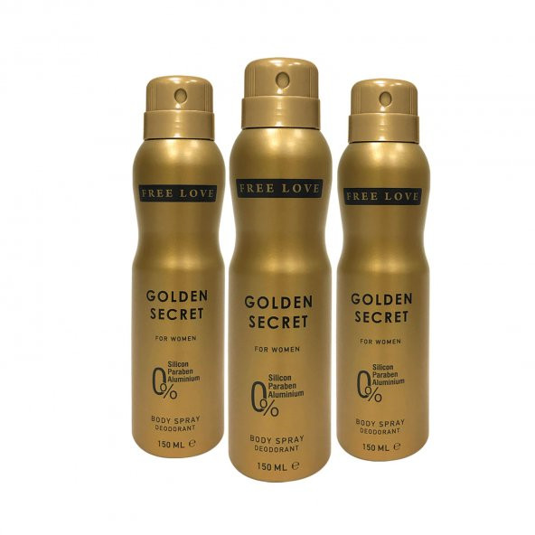 Free Love Golden Secret Kadın Deodorant 150 ml 3 Adet ürün görseli 1