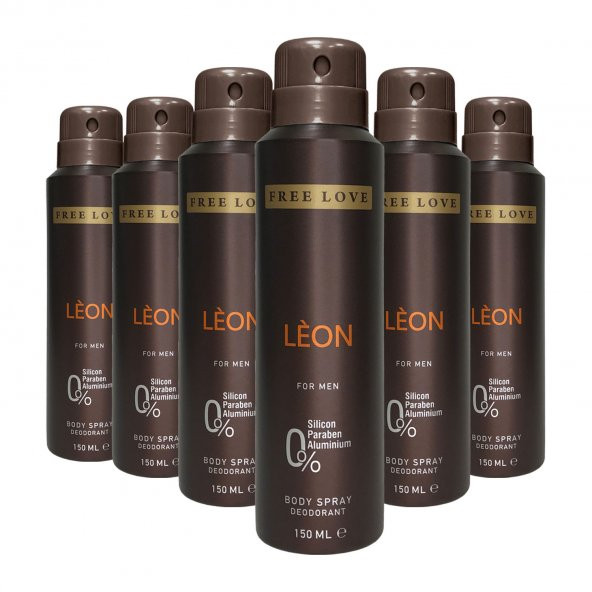 Free Love Leon Erkek Deodorant 150 ml 6 Adet ürün görseli 1