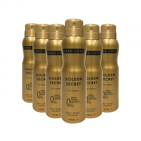 Free Love Golden Secret Kadın Deodorant 150 ml 6 Adet ürün görseli 1