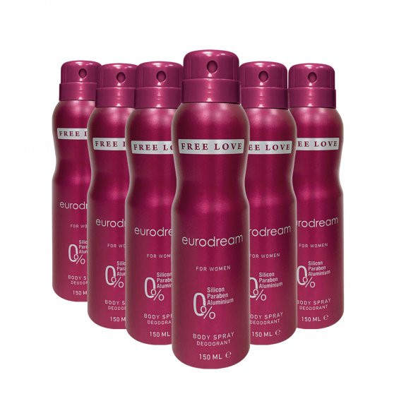 Free Love Eurodream Kadın Deodorant 150 ml 6 Adet ürün görseli 1