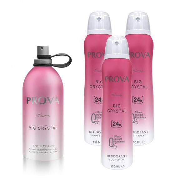 Prova Big Crystal EDP Kadın Parfüm 120 ml ve Deodorant 150 ml 3 Adet ürün görseli 1
