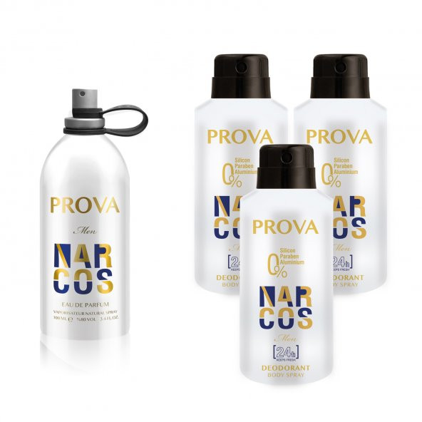 Prova Narcos EDP Erkek Parfüm 120 ml ve Deodorant 150 ml 3 Adet ürün görseli 1