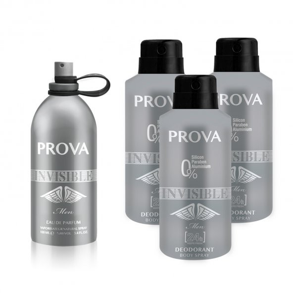 Prova Invisible EDP Erkek Parfüm 120 ml ve Deodorant 150 ml 3 Adet ürün görseli 1