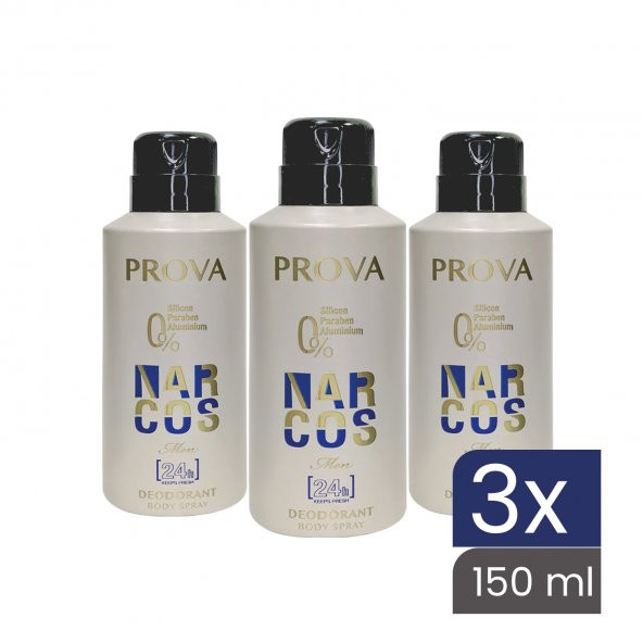 Prova Narcos Erkek Deodorant 150 ml 3 Adet - Resim 2