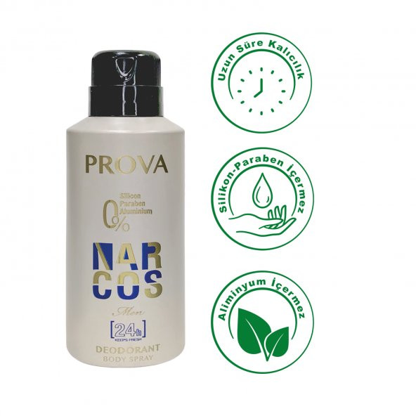 Prova Narcos Erkek Deodorant 150 ml 3 Adet - Resim 4
