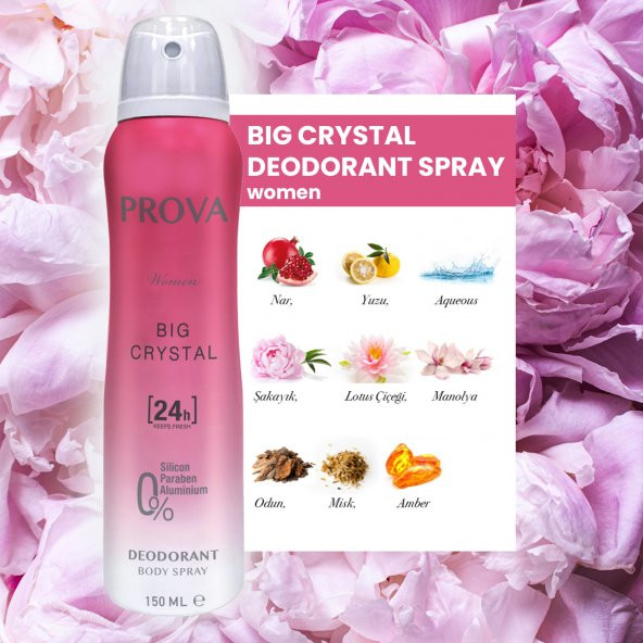 Prova Big Crystal Kadın Deodorant 150 ml 6 Adet - Resim 3
