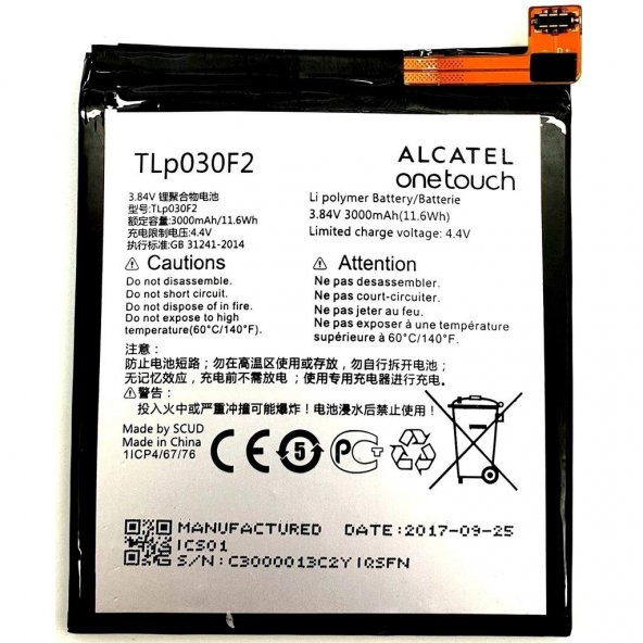 Alcatel OneTouch İdol 4S Pil Batarya Pil 100 Orjinal TLp030F2 ürün görseli 1