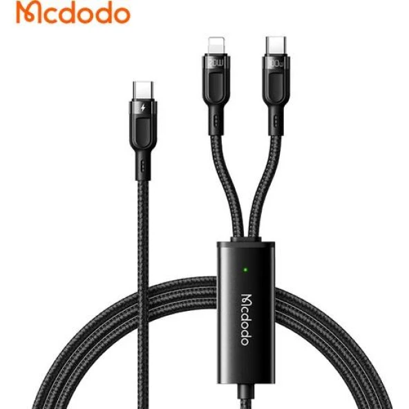 Mcdodo 2in1 100W TypeC- İphone Data-Şarj Kablo 1.2M-Siyah CA-8780 ürün görseli 1