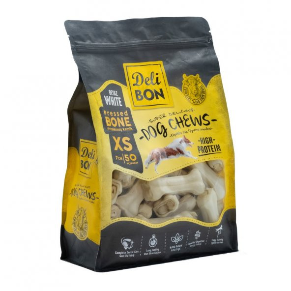 Delibon Pres Köpek Kemiği 7 Cm 50Li Beyaz ürün görseli 1