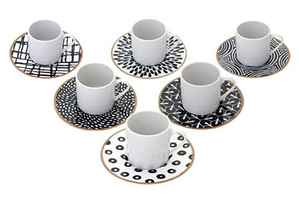 Porland Fractal Kahve Takımı 12 Parça 04POR034325 ürün görseli 1