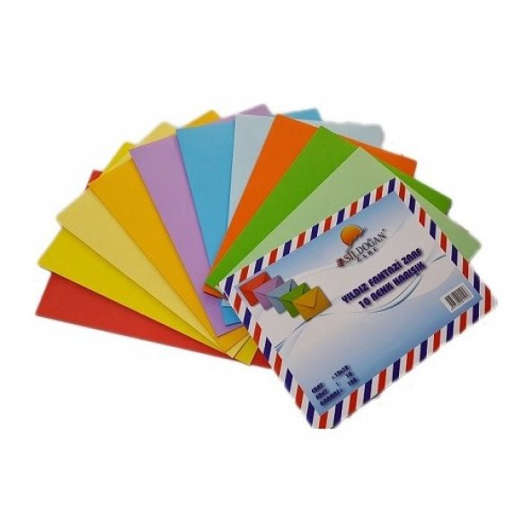 Doğan Zarf Karışık Renkli Zarf 13 x 19 cm 10'lu ürün görseli 1