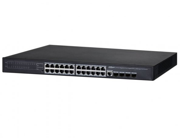 DAHUA PFS4428-24GT-370 24 Port Gigabit PoE + 4 Port Gigabit SFP 370W Yönetilebilir PoE Switch ürün görseli 1