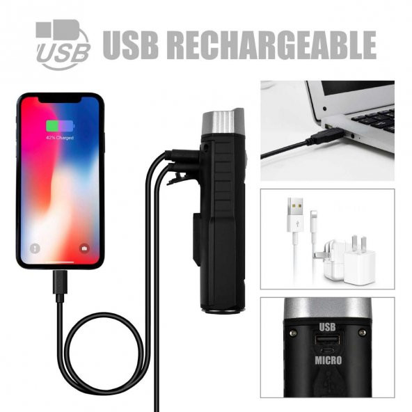 EASTPOWER ÖN FAR EBL-048A 1000 LM USB - Resim 6