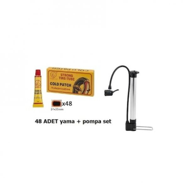 Golden Bisiklet Pompa Alüminyum Kısa+48 Yama Seti kısa alm pompa ürün görseli 1