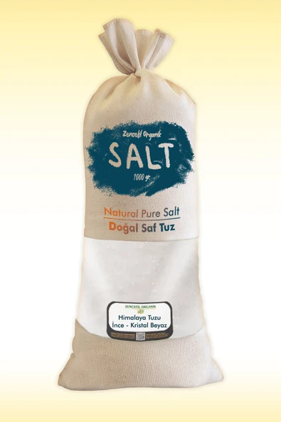 Himalaya Tuzu 1 Kg. Bez Torbada İnce Çekim Beyaz Renk Yemeklik Himalaya Orijinal Tuz ürün görseli 1