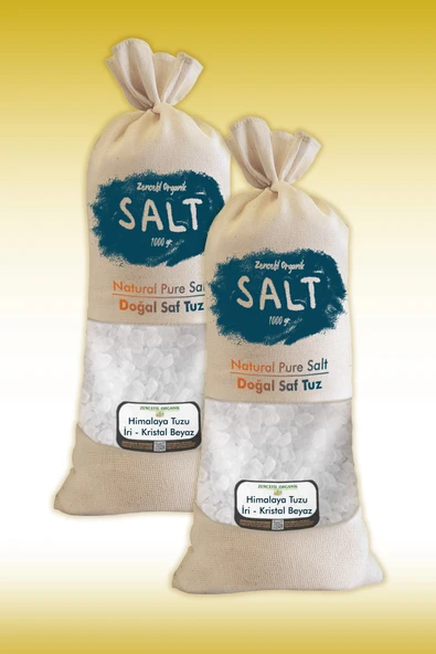 Himalaya Tuzu 2 Kg. Bez Torbada (1kg.x2ad.) İri Taneli Beyaz Renk Himalaya Orijinal Tuz ürün görseli 1