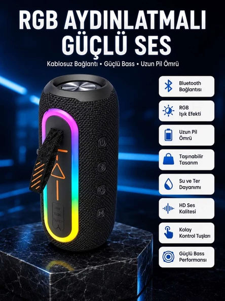 Hoparlör USB Şarjlı Uzun Pil Ömrü Android ve İOS Uyumlu Renkli
